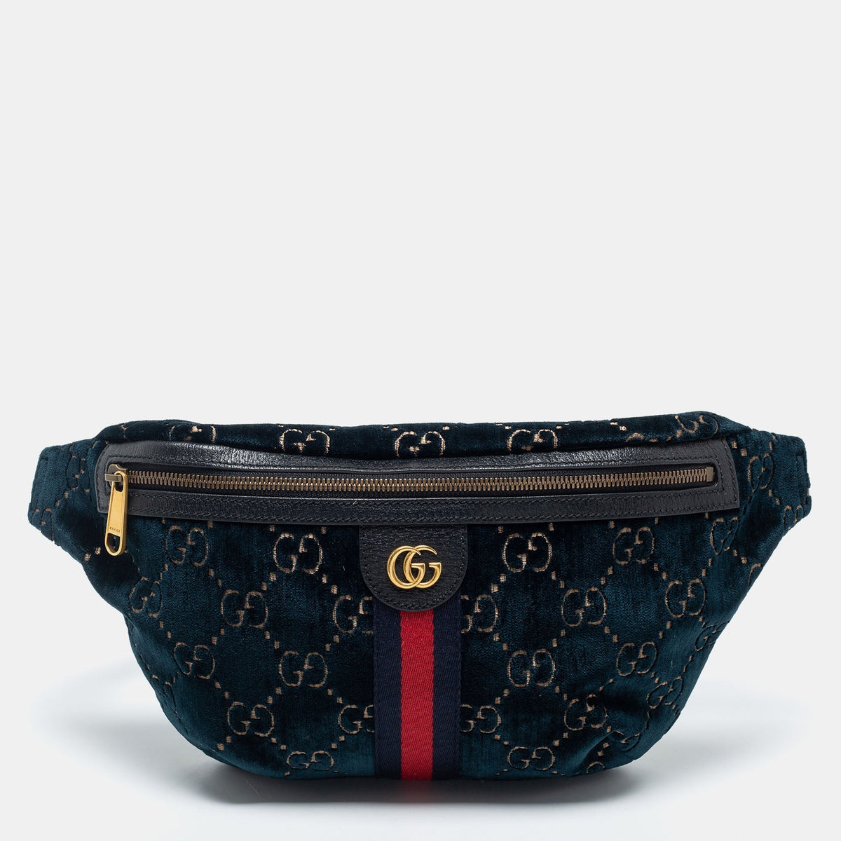 Gucci Blue GG Velvet Web Belt Bag