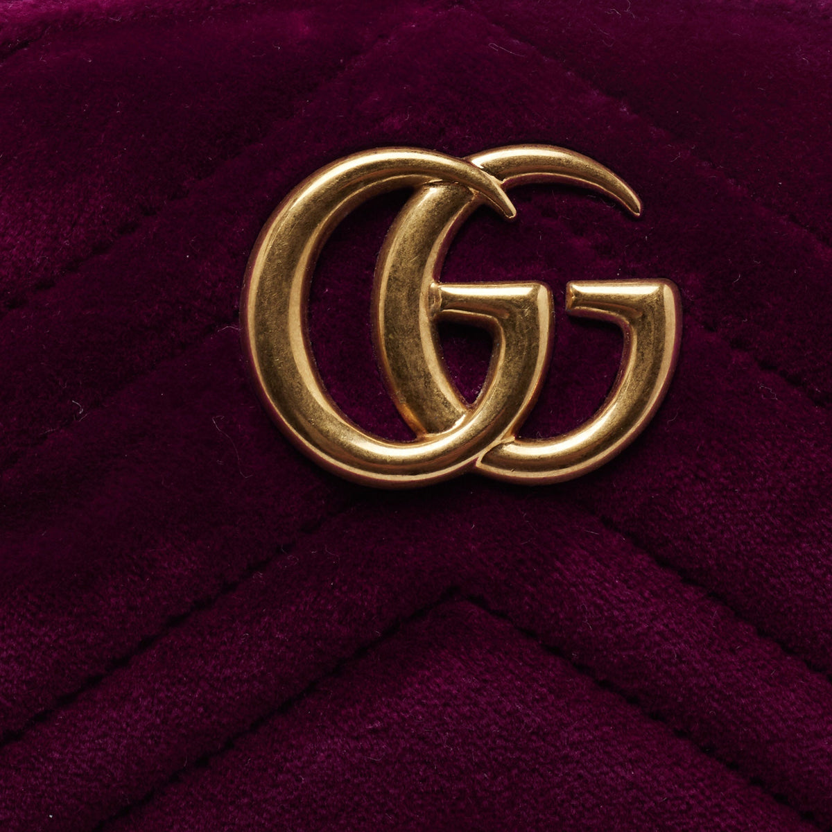 Gucci Purple Matelasse Velvet GG Marmont Belt Bag