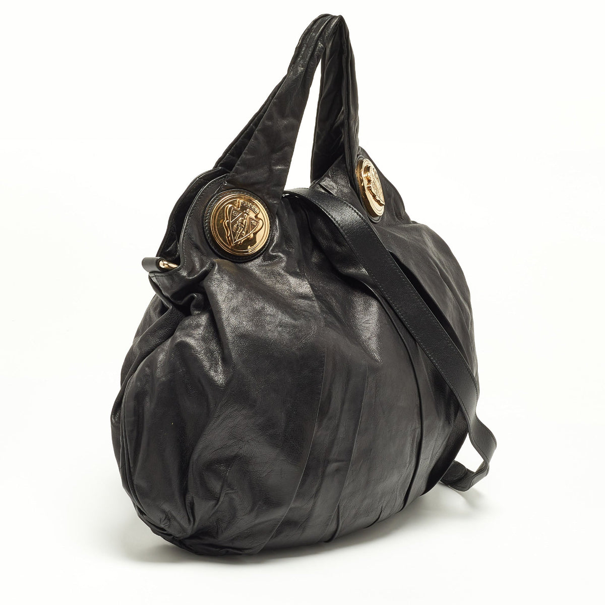 GUCCI Black Leather Large Hysteria Hobo
