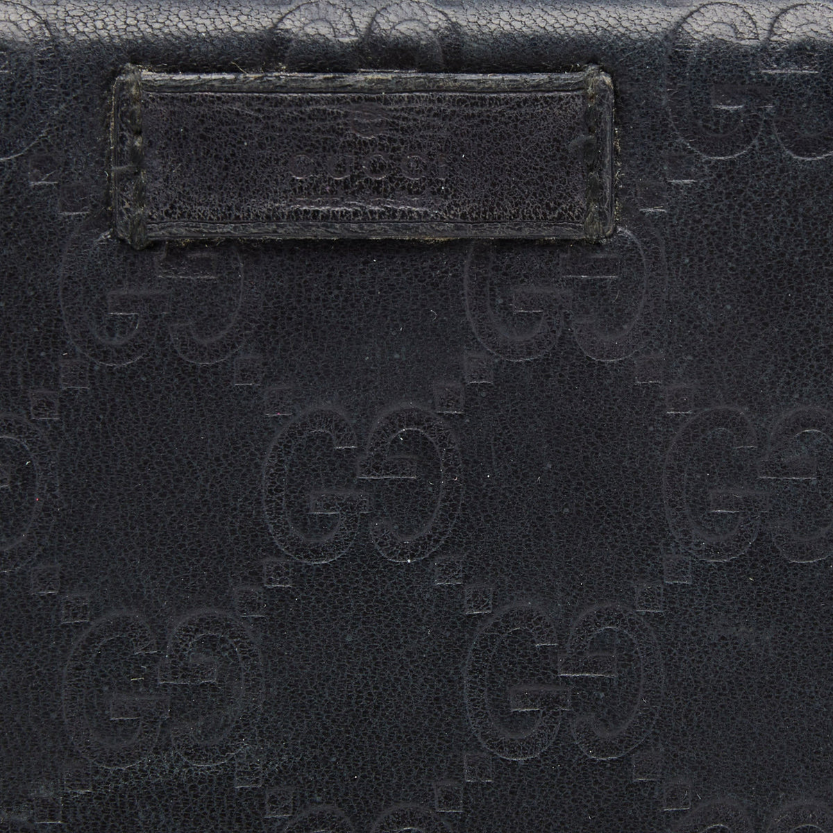 GUCCI Black ssima Leather Zip Around Continental Wallet