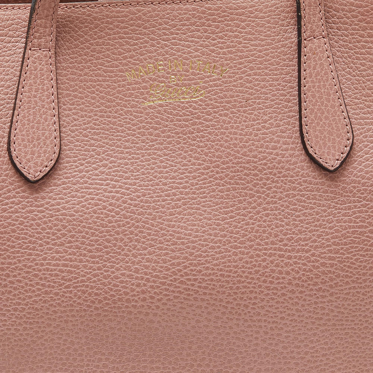 GUCCI Pink Pebbled Leather Small Swing Tote
