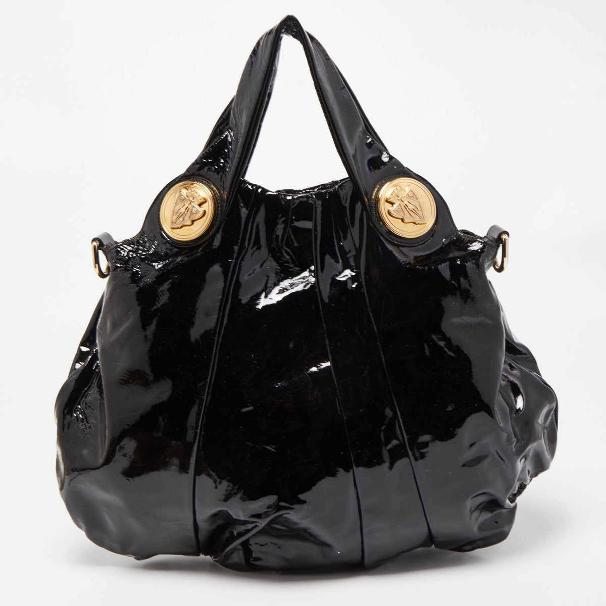 GUCCI Black Patent Leather Large Hysteria Hobo