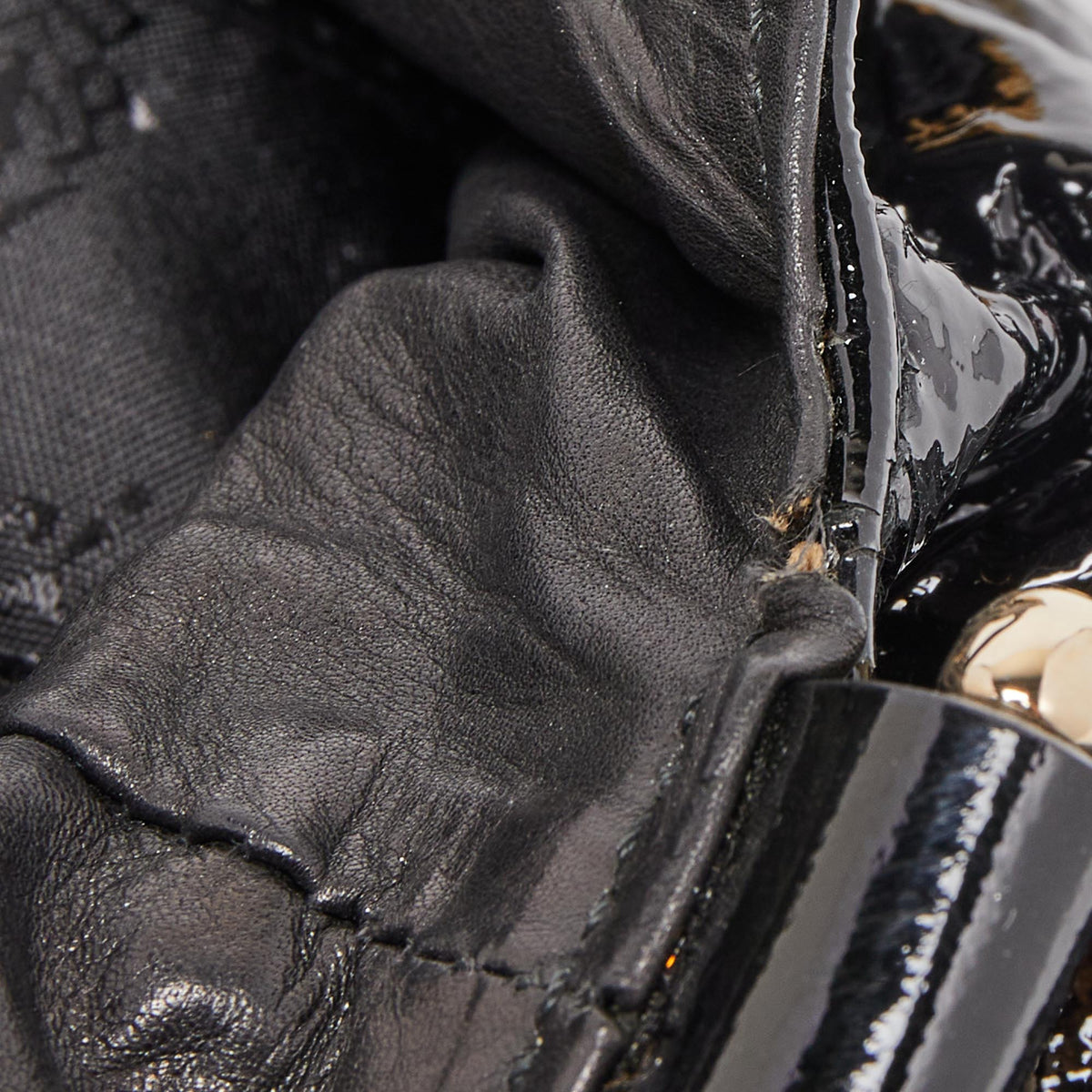 GUCCI Black Patent Leather Large Hysteria Hobo