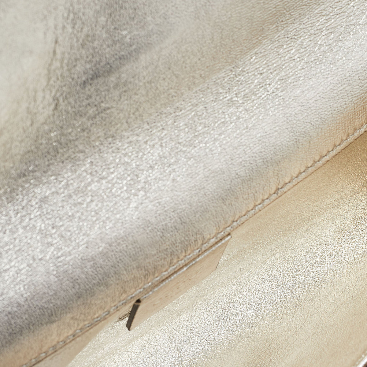 GUCCI Gold Leather Romy Clutch