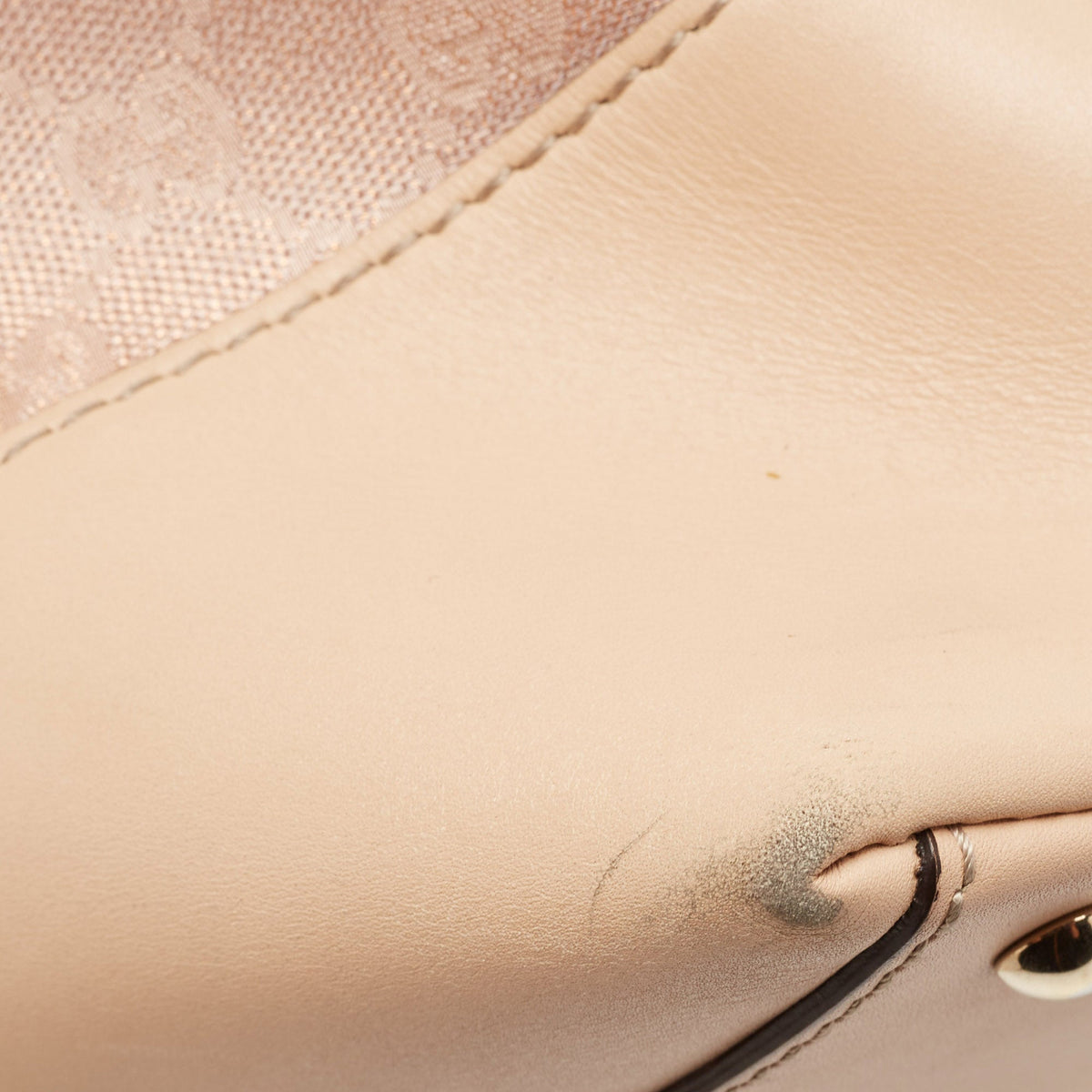 GUCCI Beige/Metallic Pink GG Canvas and Leather Medium Lovely Hobo