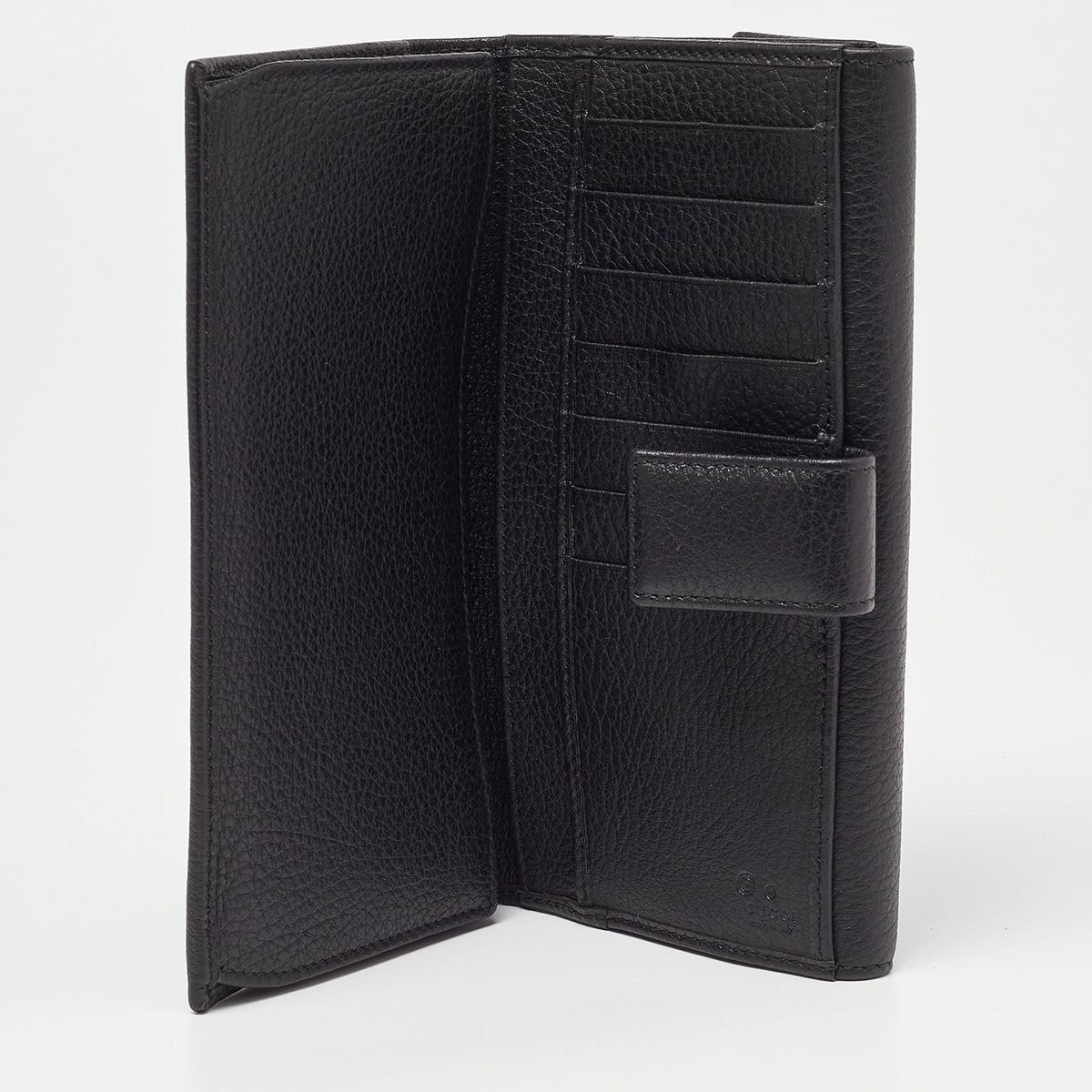 GUCCI Black Leather Soho Studded Continental Wallet