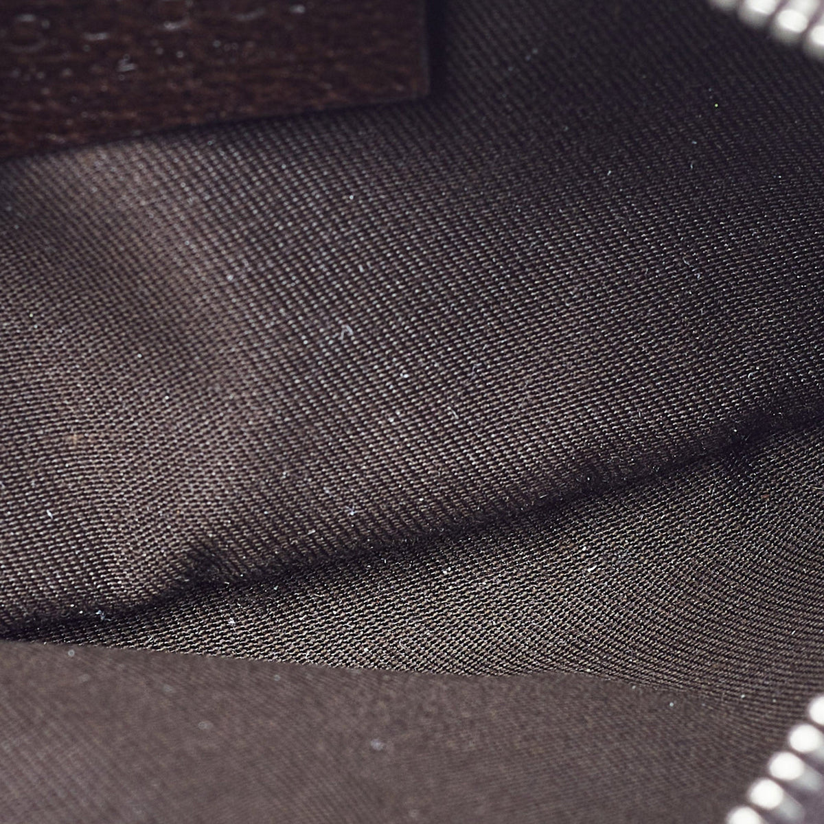 GUCCI Beige/Brown GG Canvas and Leather Zip Pouch