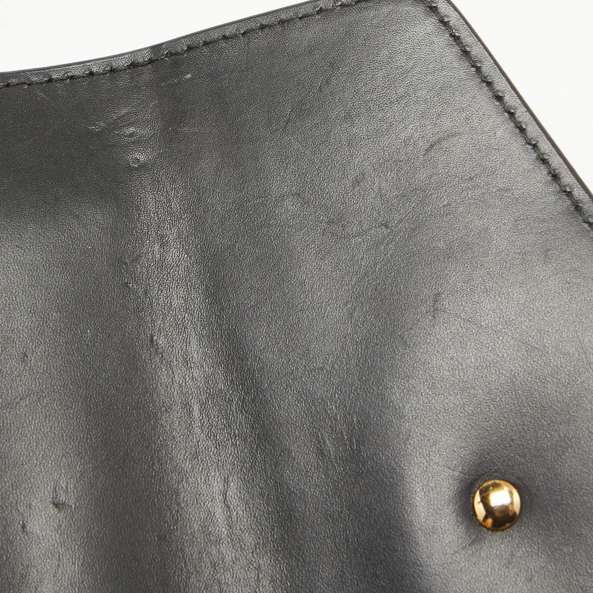 GUCCI Black Leather Mini Web Chain Sylvie Crossbody Bag