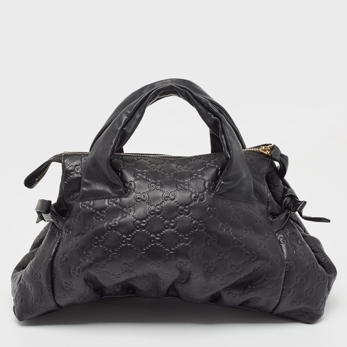 GUCCI Black ssima Leather Hysteria Tote