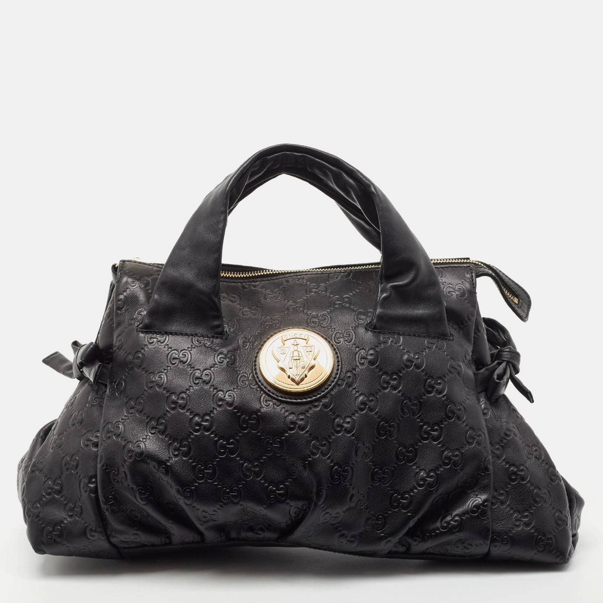 GUCCI Black ssima Leather Hysteria Tote