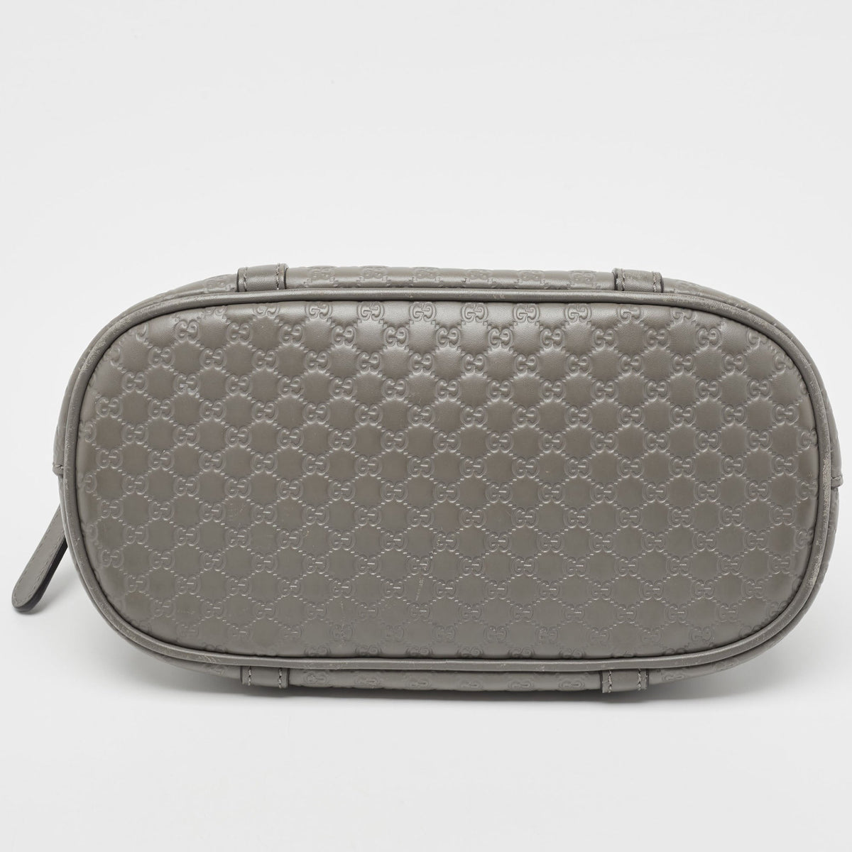 GUCCI Grey Microssima Leather Mini Dome Bag