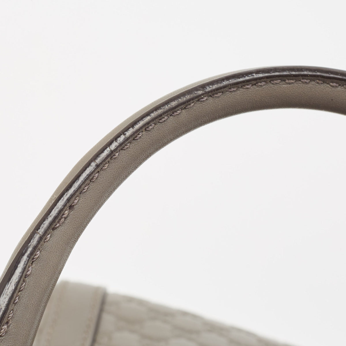 GUCCI Grey Microssima Leather Mini Dome Bag
