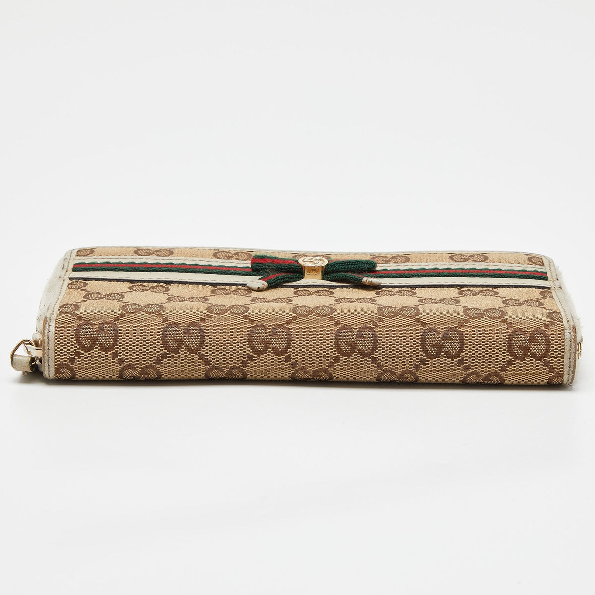 GUCCI Beige/Cream GG Canvas and Leather Princy Zip Around Wallet