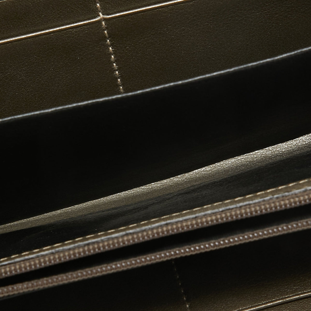 GUCCI Olive Green ssima Leather Zip Around Continental Wallet