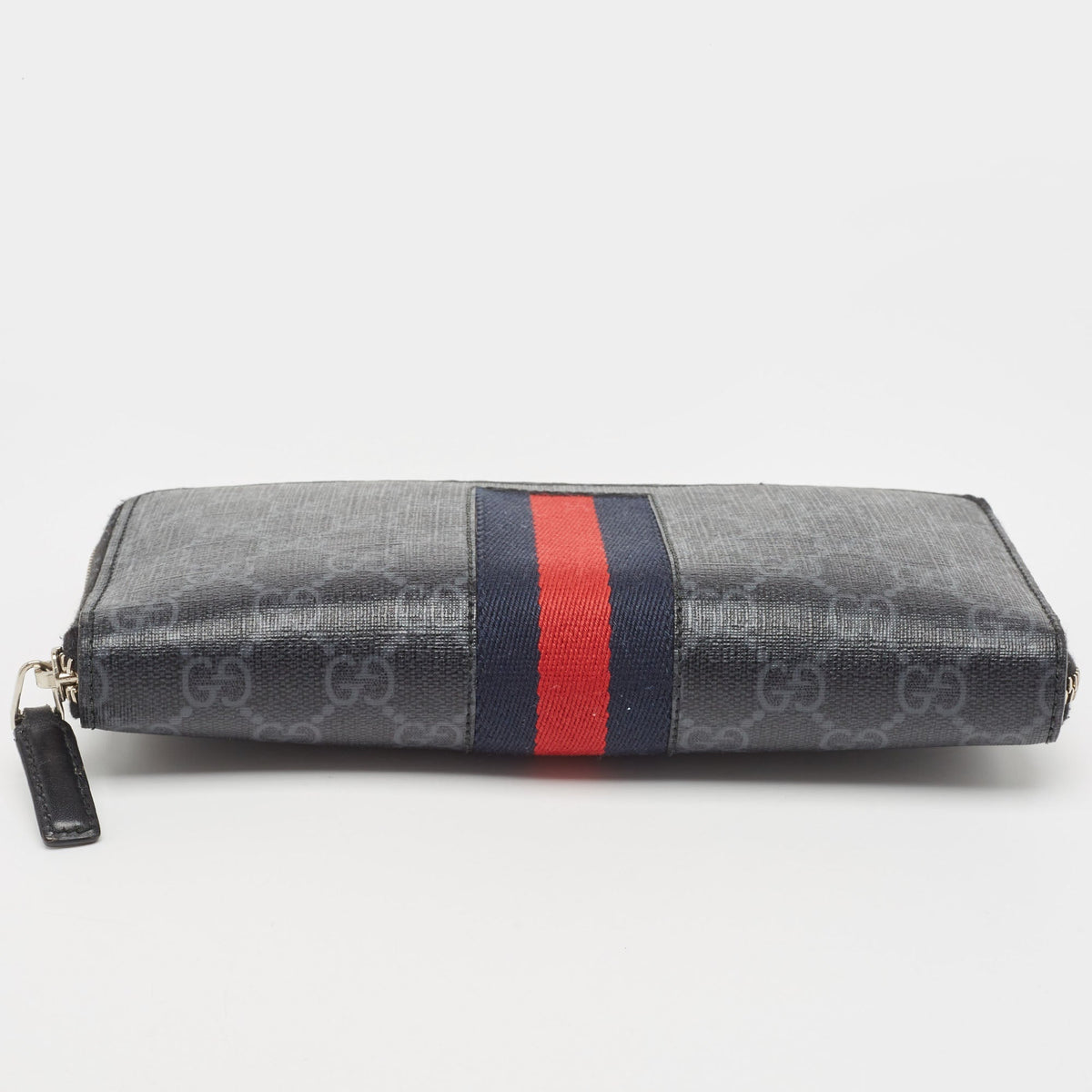 GUCCI Black GG Supreme Canvas New Web Continental Wallet
