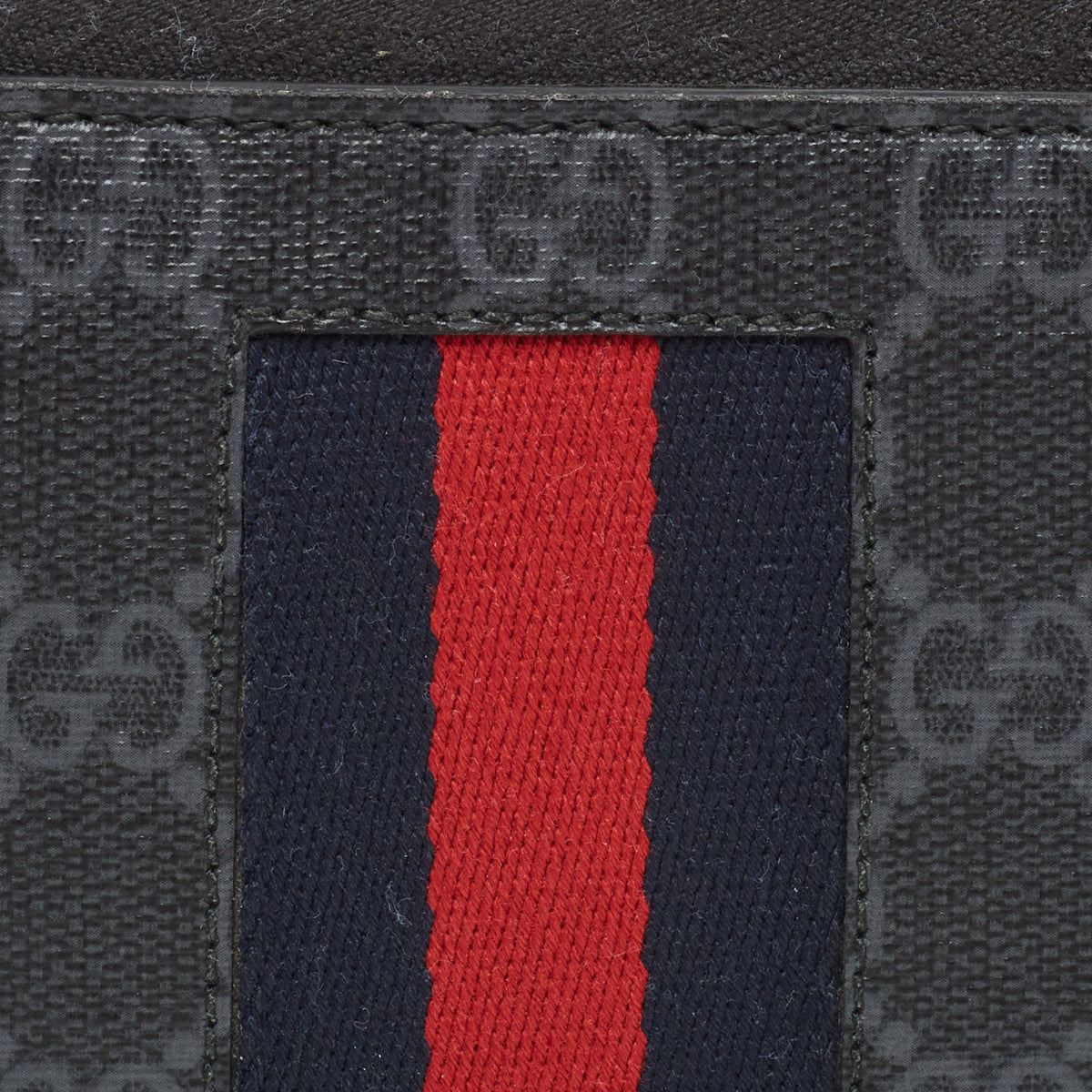 GUCCI Black GG Supreme Canvas New Web Continental Wallet