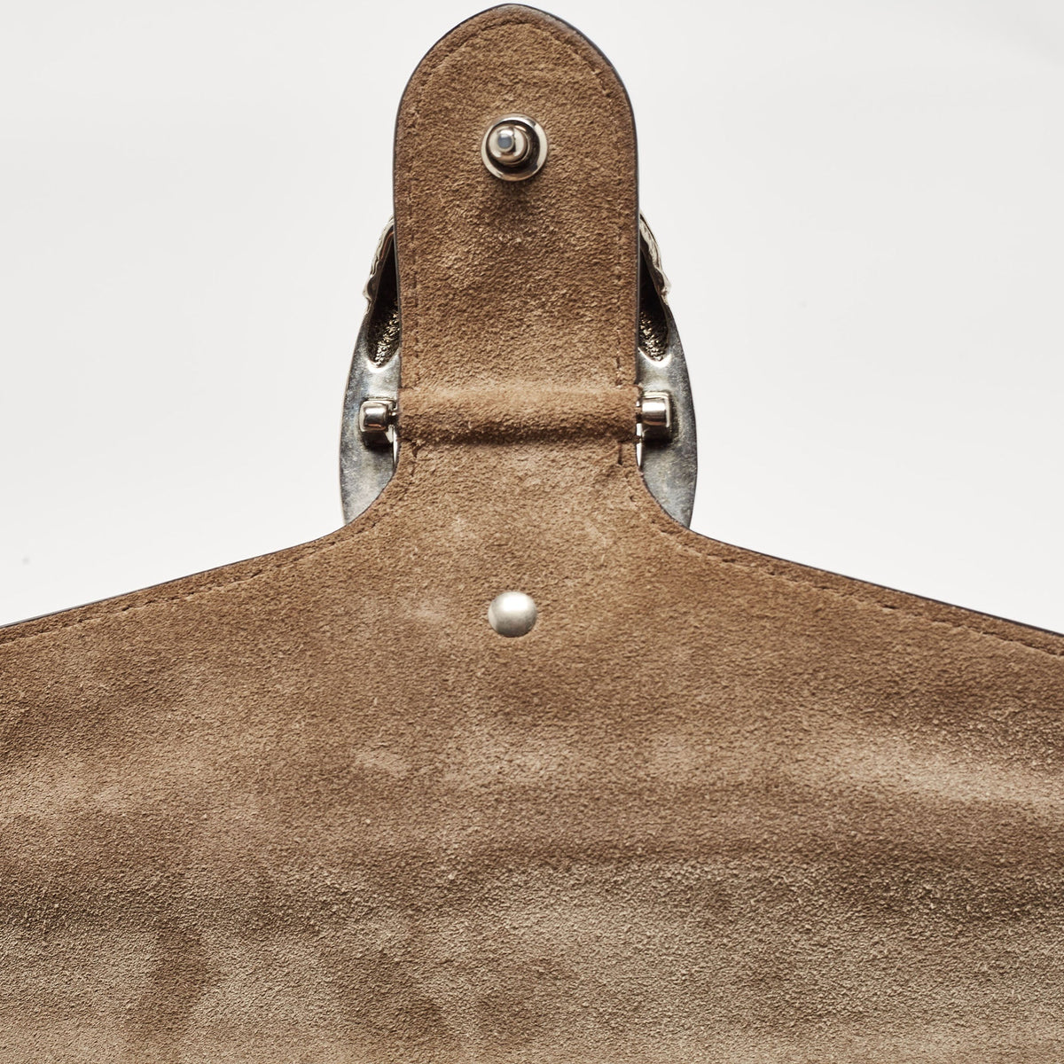 GUCCI Beige GG Supreme Canvas and Suede Small Dionysus Shoulder Bag