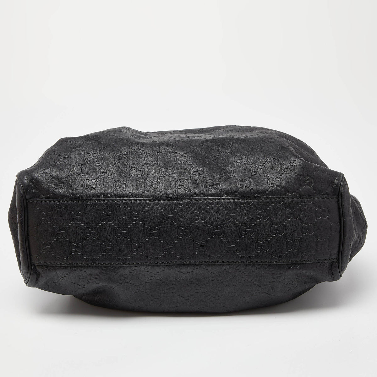 GUCCI Black ssima Leather Medium Sukey Tote