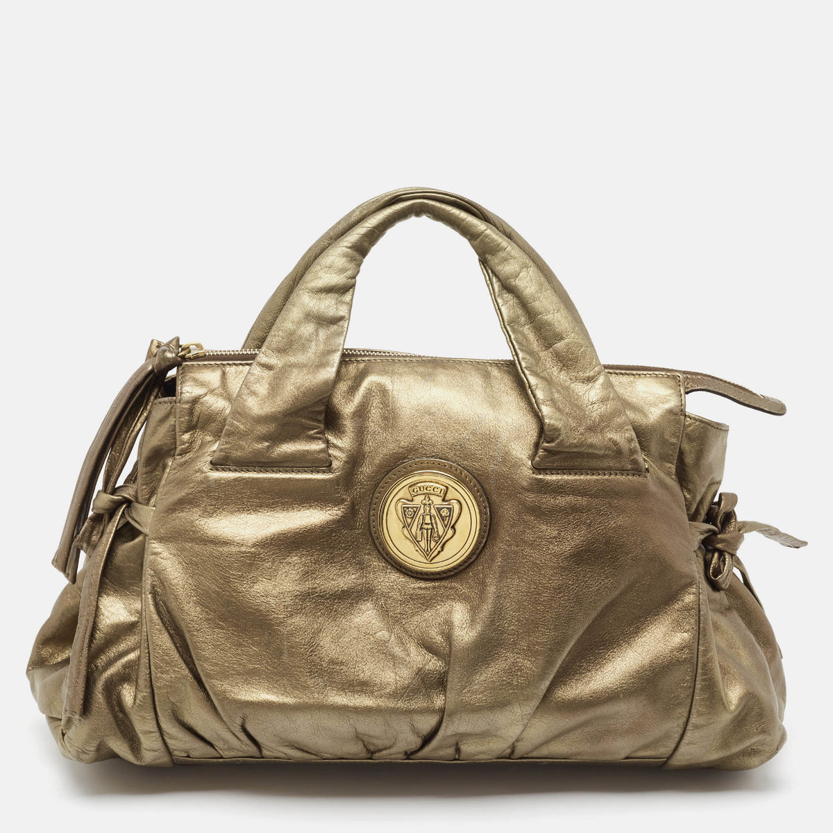 GUCCI Metallic Leather Hysteria Tote