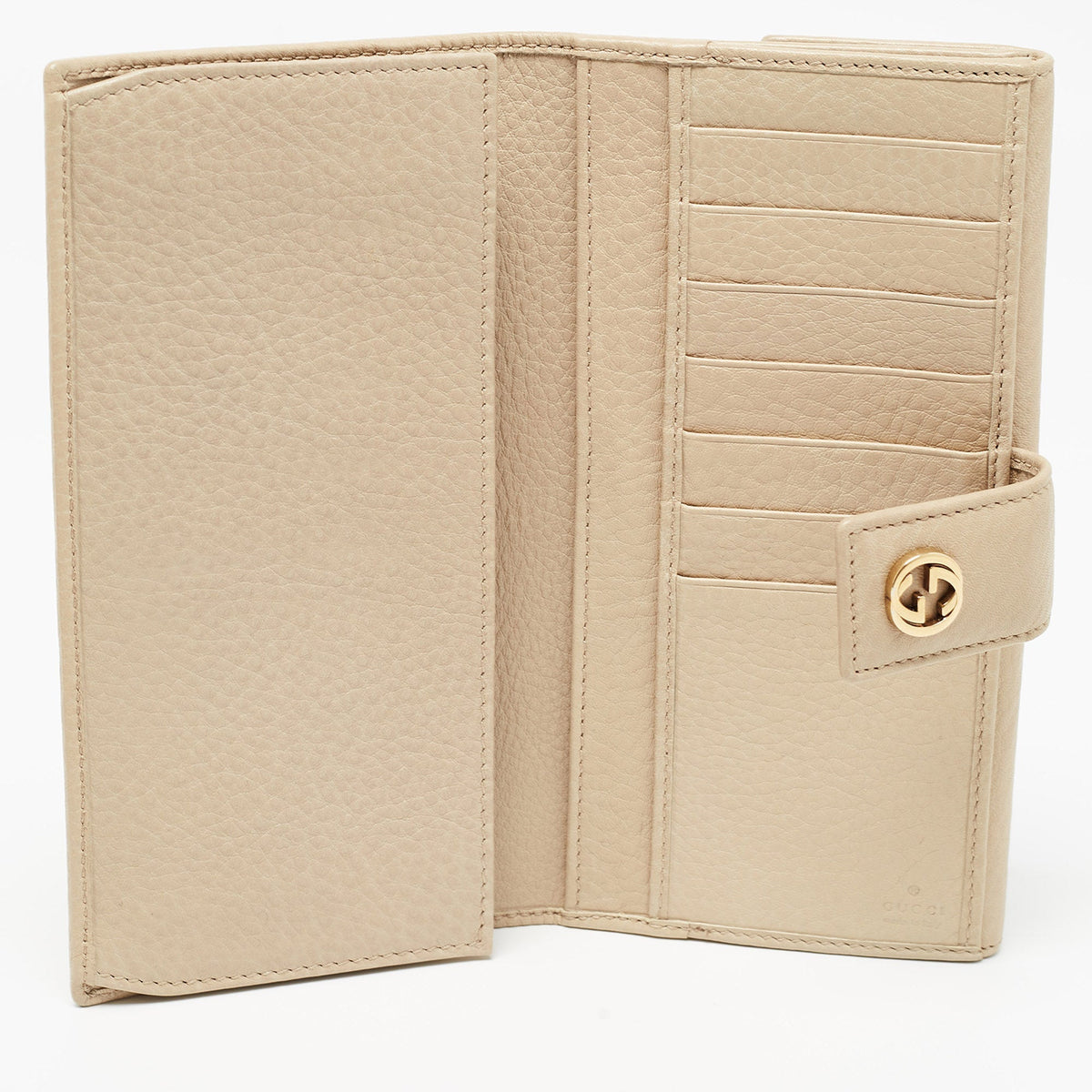GUCCI Beige Leather Interlocking G Wallet