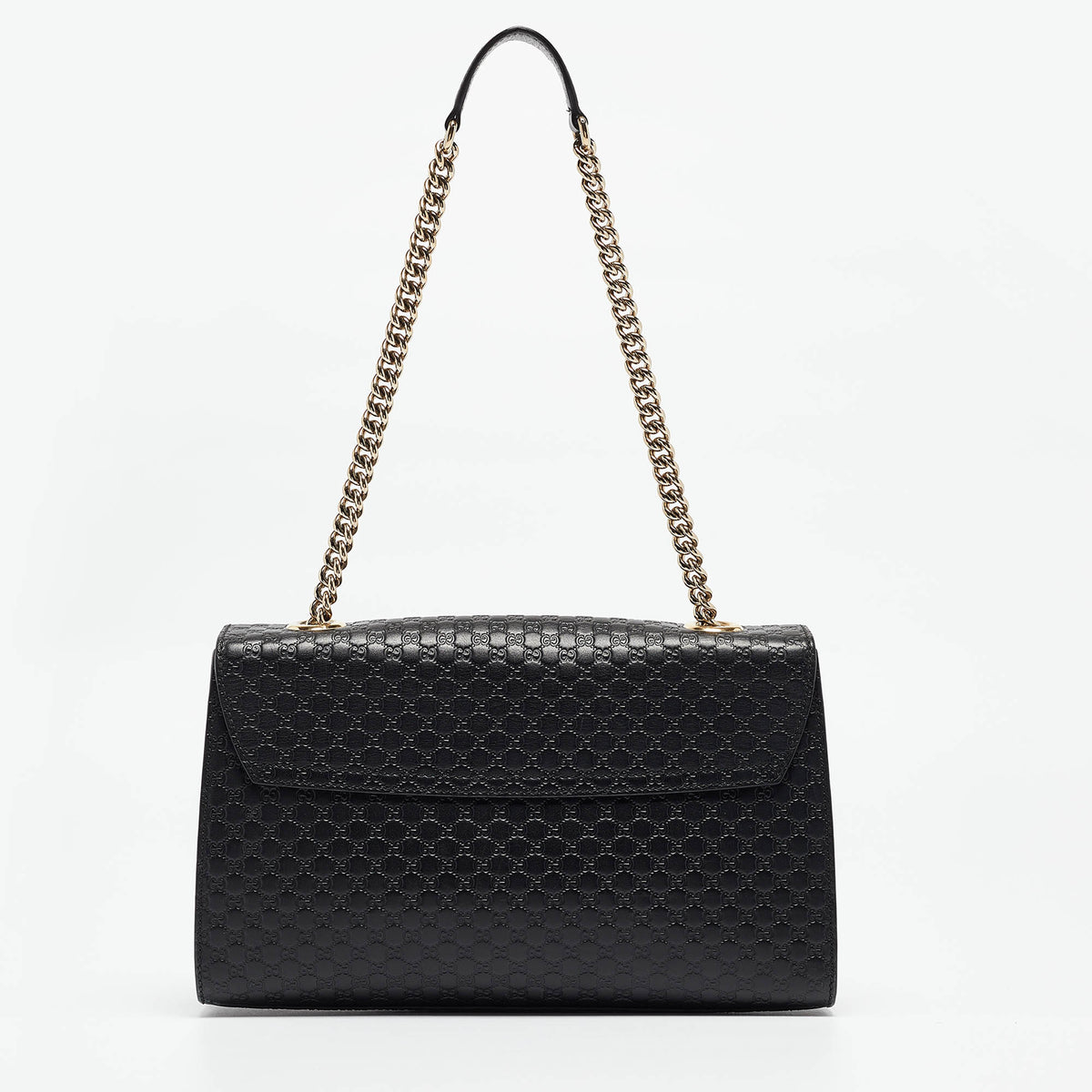GUCCI Black Leather Medium Emily Shoulder Bag