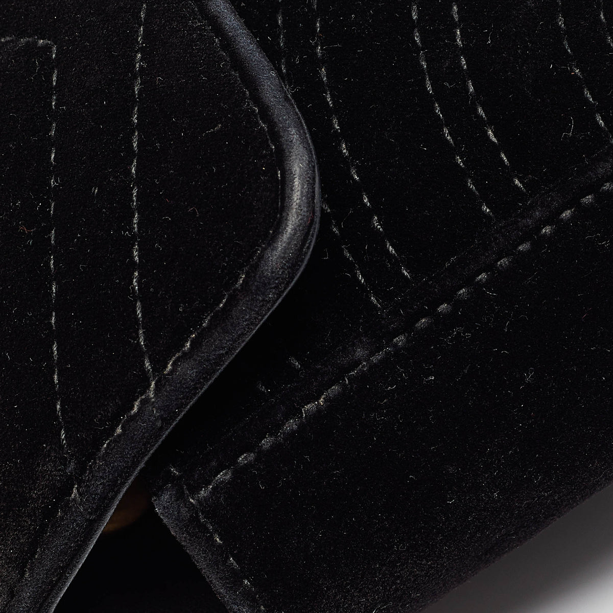 GUCCI Black Matelasse Velvet Mini GG Marmont Shoulder Bag