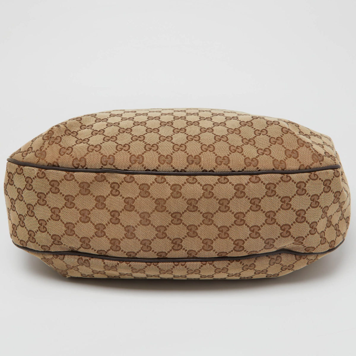 GUCCI Beige/Brown GG Canvas and Leather New Ladies Web Hobo