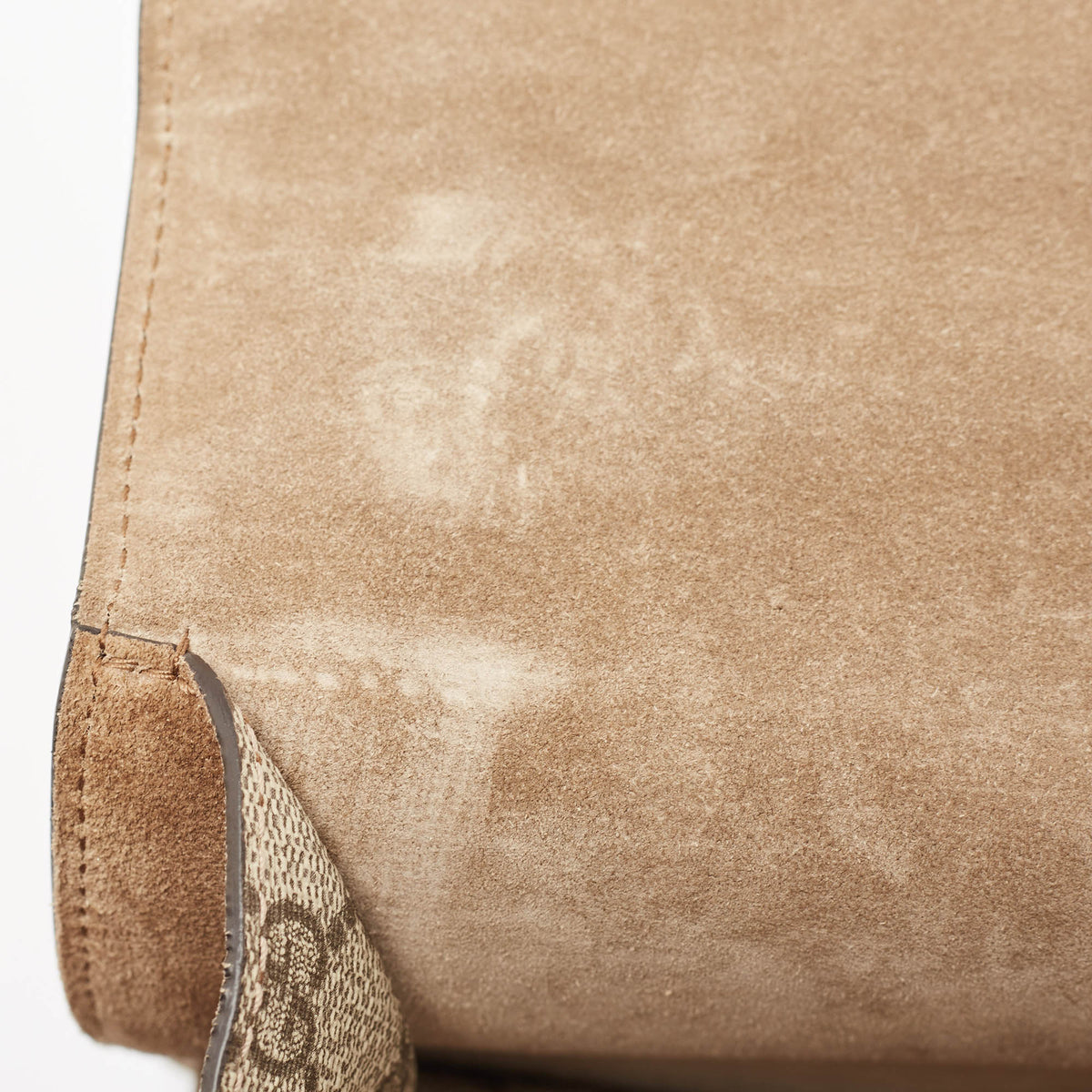 GUCCI Beige GG Supreme Canvas and Suede Small Dionysus Shoulder Bag