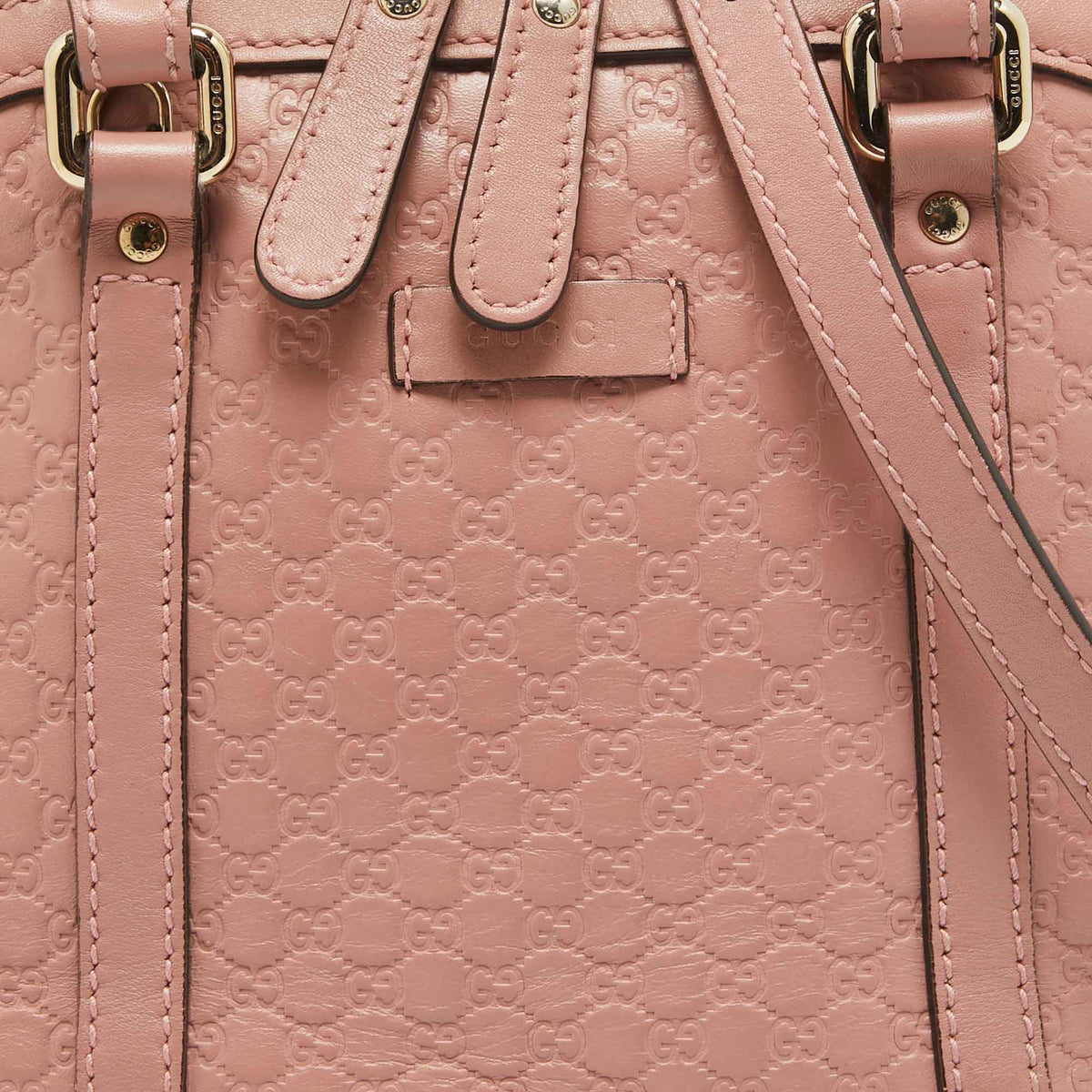 GUCCI Light Pink Microssima Leather Small Dome Bag
