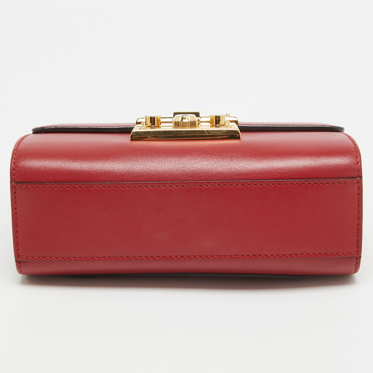 GUCCI Red Leather Small Padlock Shoulder Bag