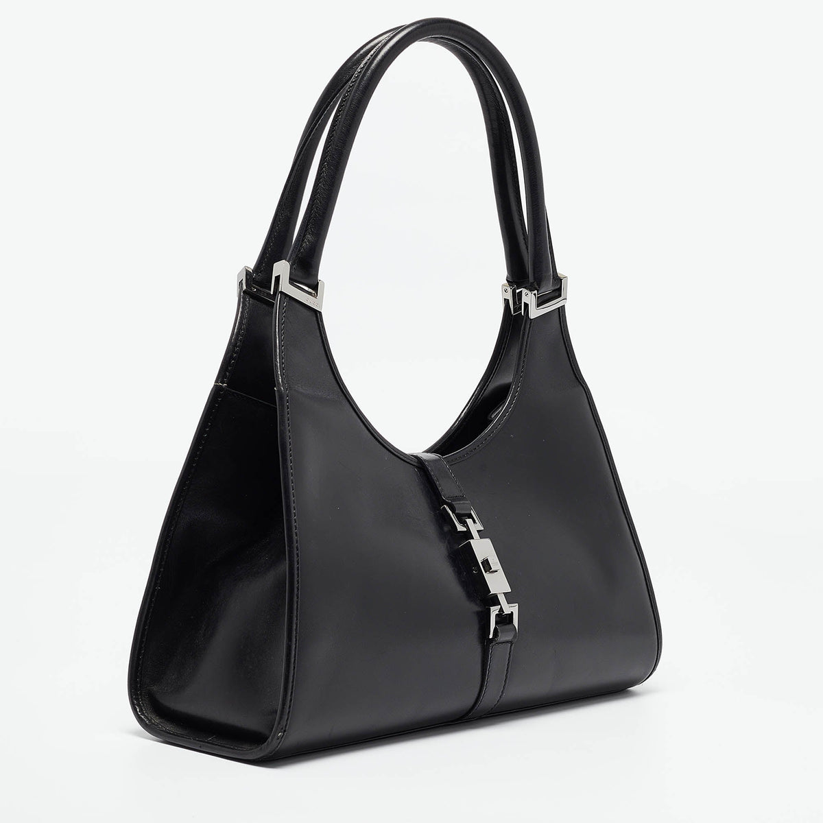GUCCI Black Leather Jackie Tote