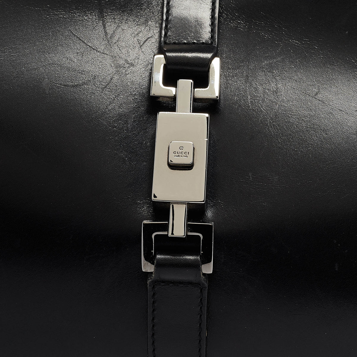 GUCCI Black Leather Jackie Tote