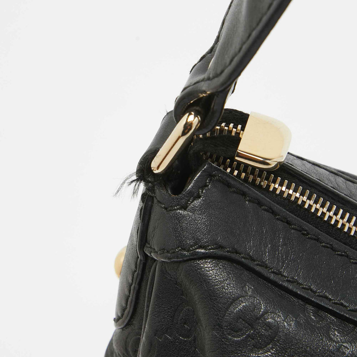 GUCCI Black ssima Leather Medium Sukey Tote