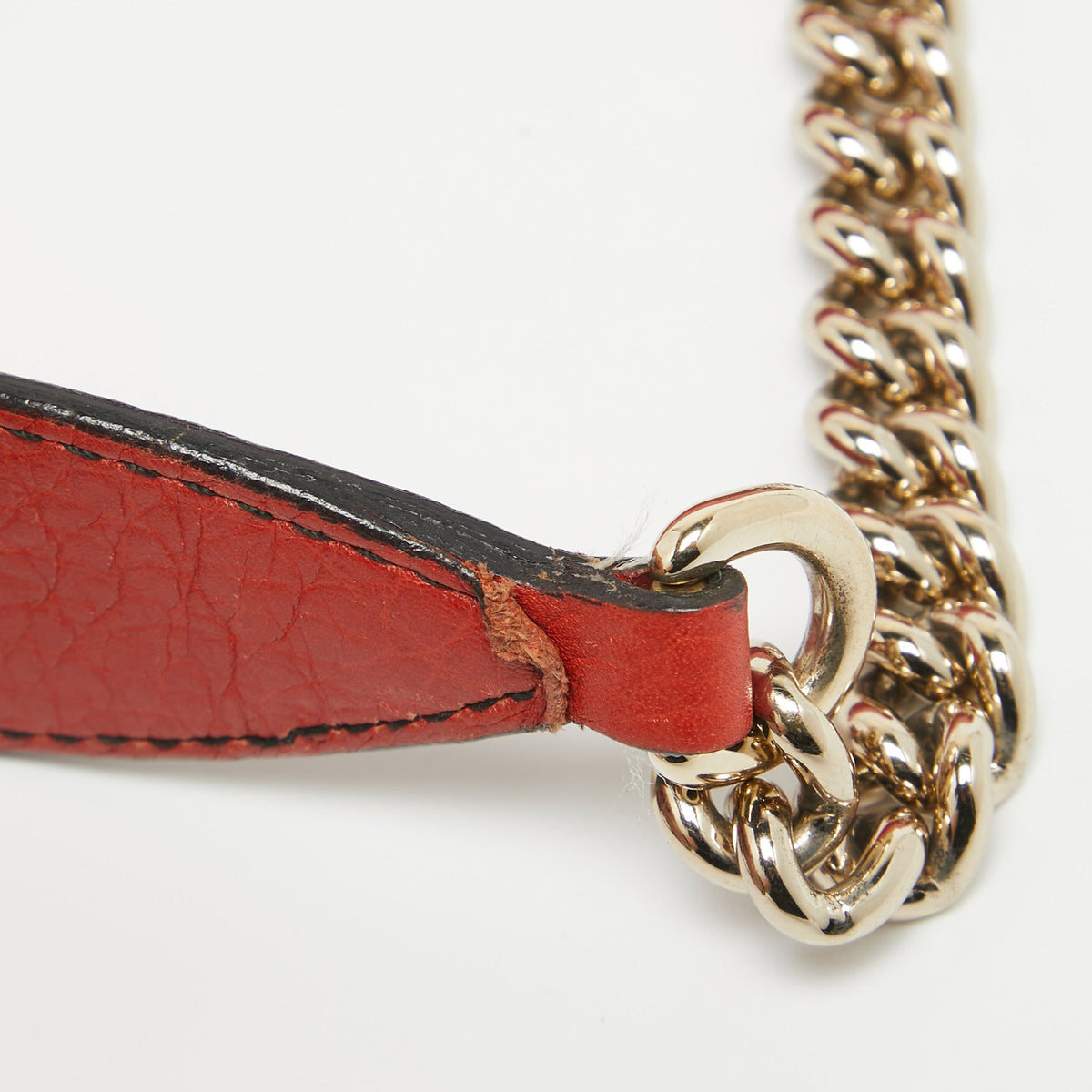 GUCCI Coral Red Leather Medium Emily Shoulder Bag