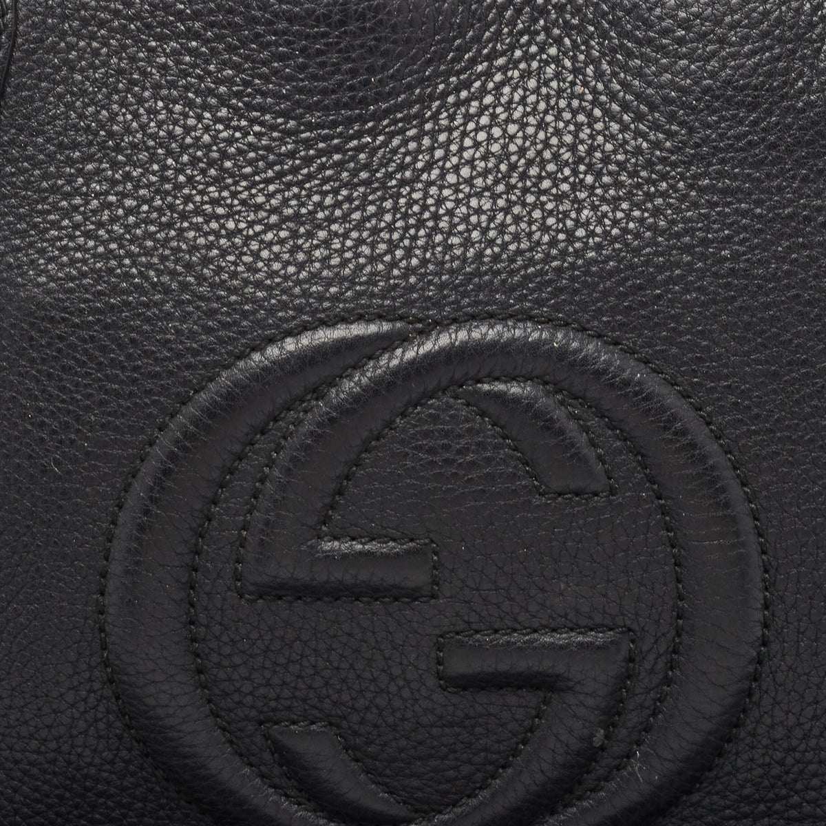 GUCCI Black Leather Small Soho Zipped Tote