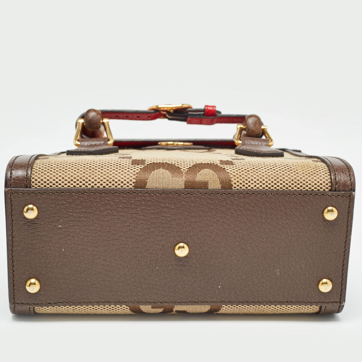GUCCI Ebony/Beige Jumbo GG Canvas Mini Diana Tote