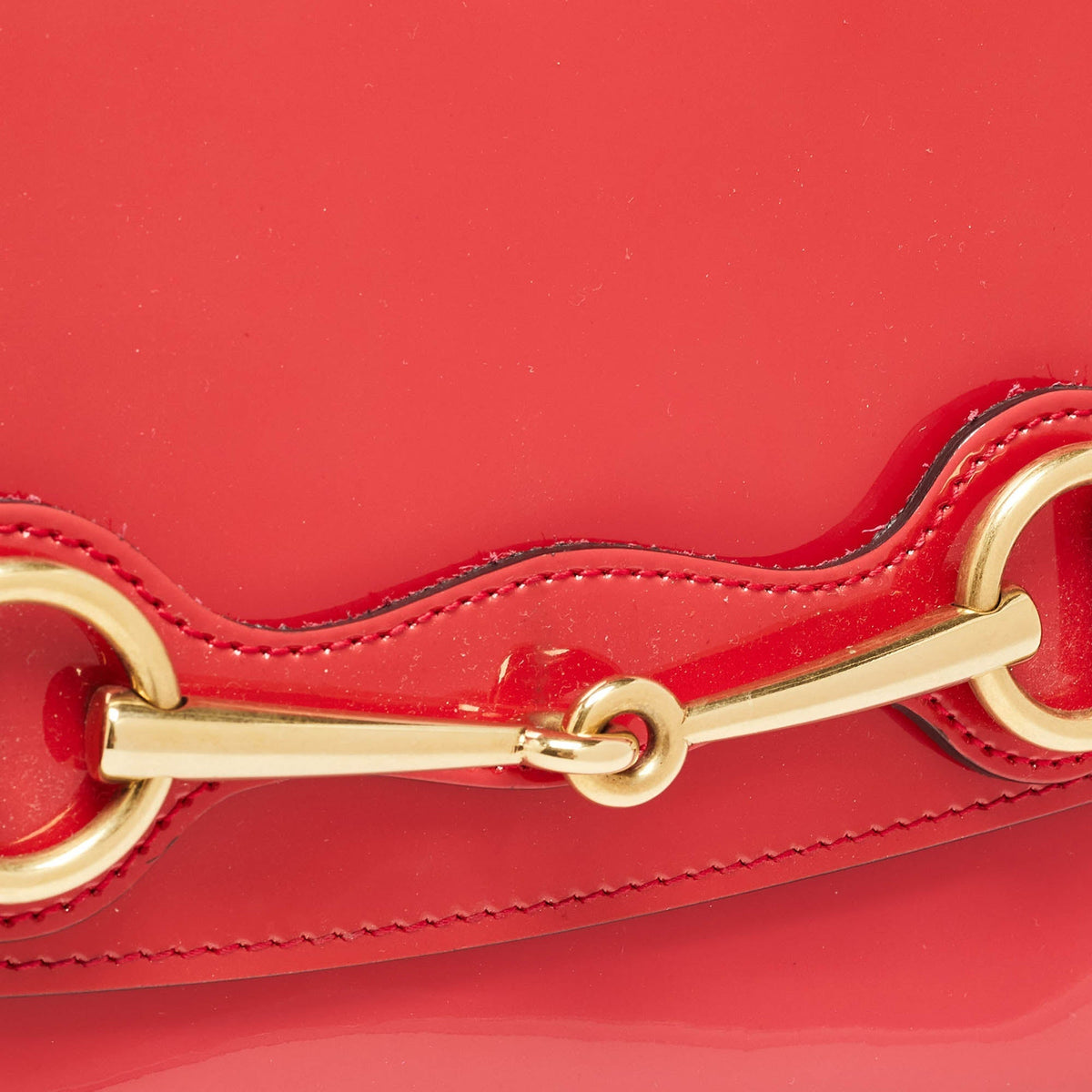 GUCCI Red Patent Leather Bright Bit Clutch