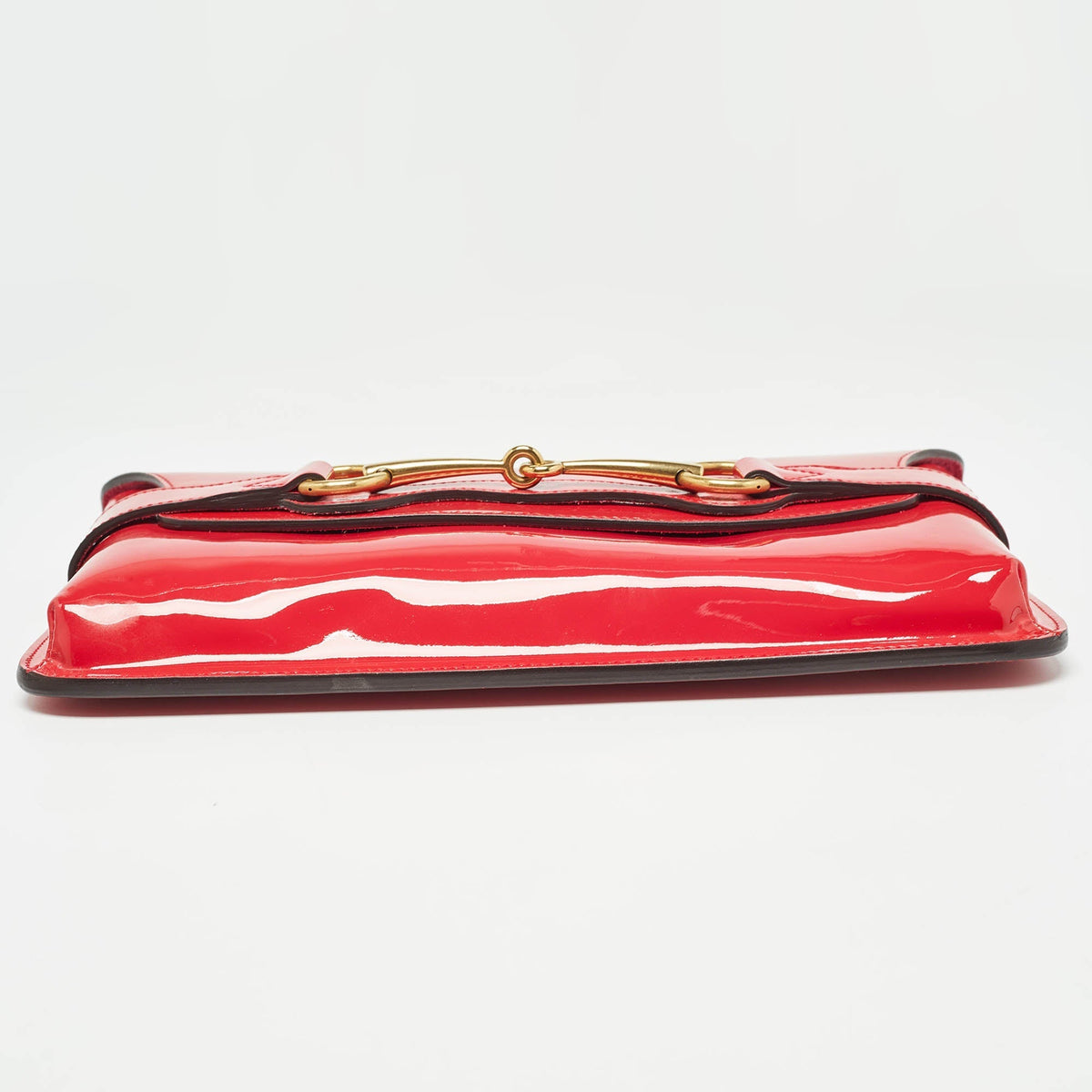 GUCCI Red Patent Leather Bright Bit Clutch