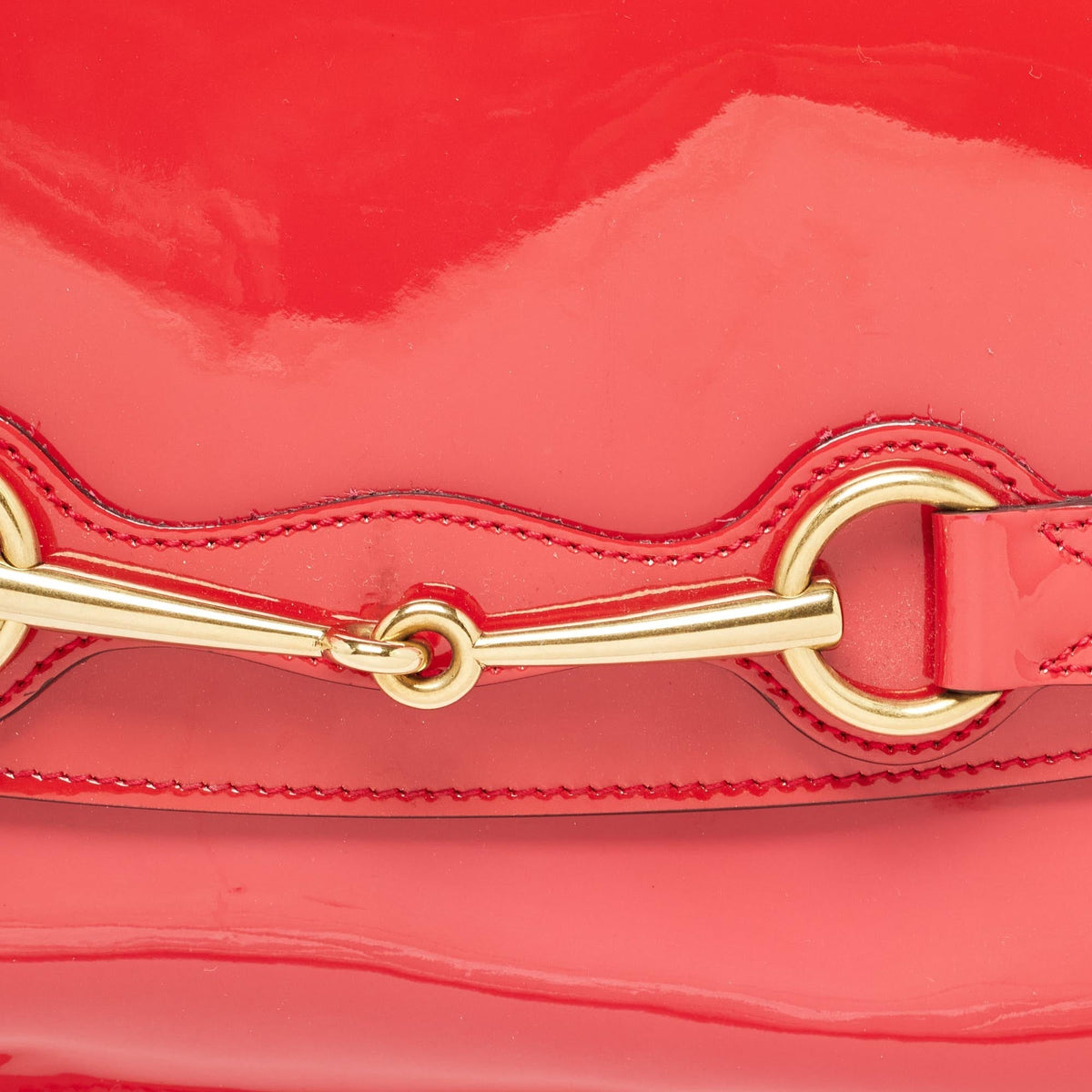 GUCCI Red Patent Leather Bright Bit Clutch