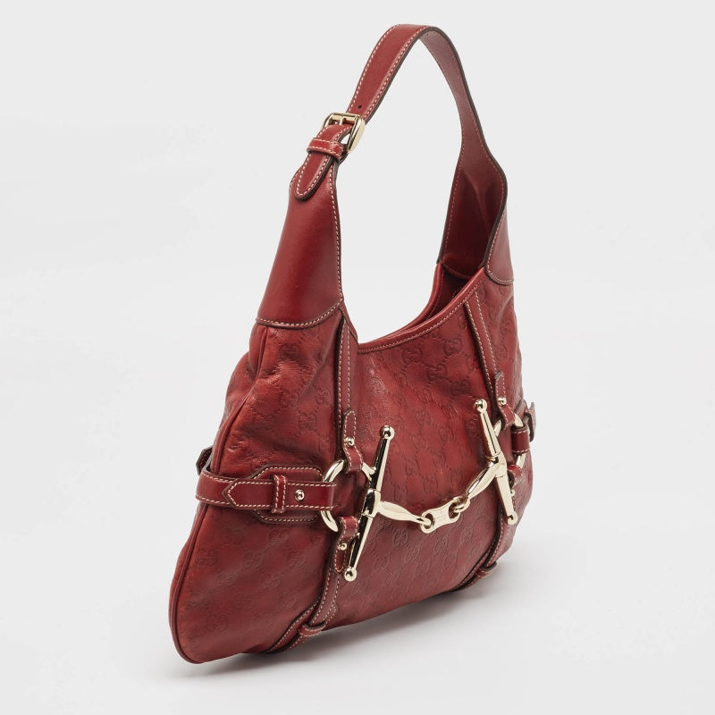 GUCCI Red ssima Leather 85th Anniversary Hobo