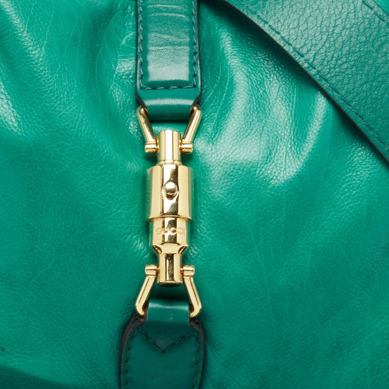 GUCCI Green Leather Medium New Jackie Hobo