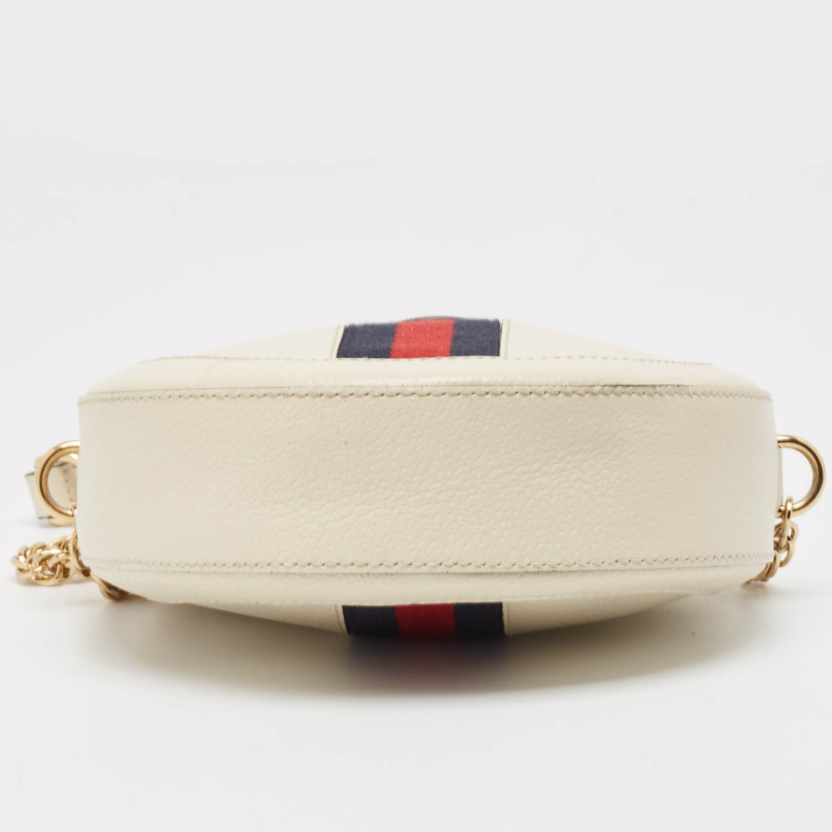GUCCI Off White Leather Mini Ophidia Round Shoulder Bag