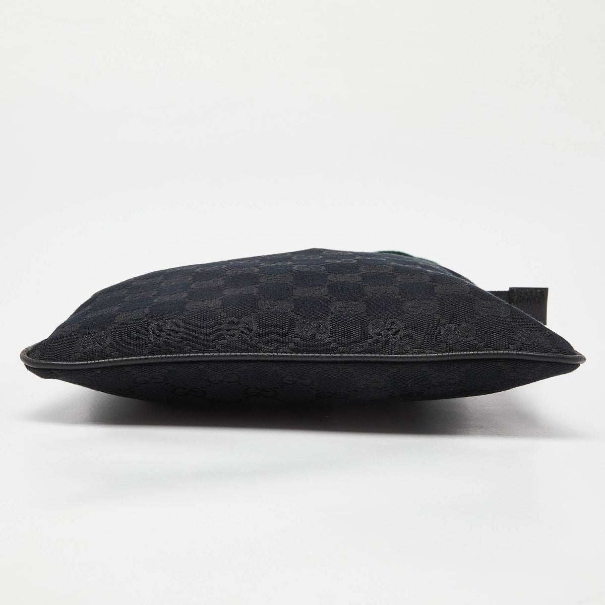 GUCCI Black GG Canvas Zip Web Crossbody Bag