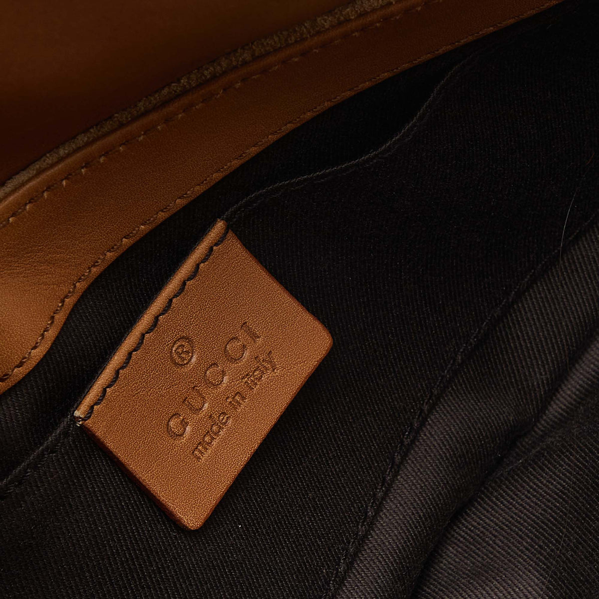 GUCCI Two Tone Beige GG Canvas, Suede and Leather Flap Pochette