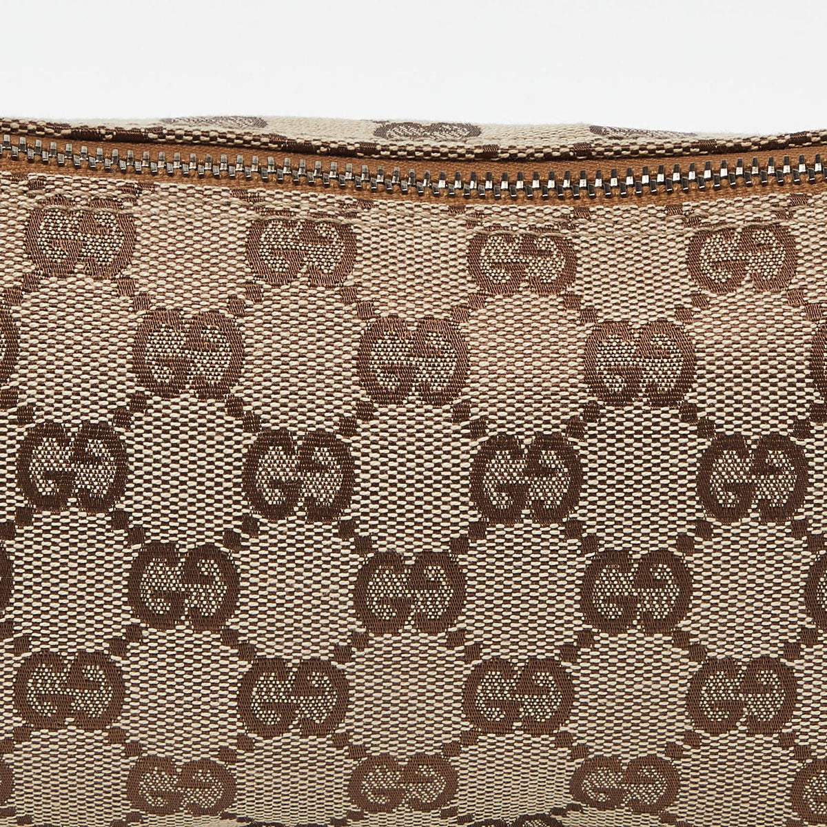 GUCCI Beige/Brown GG Canvas and Leather Pochette
