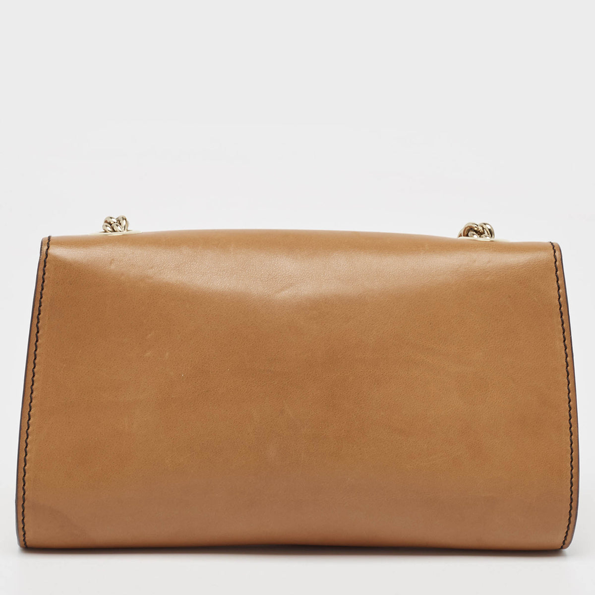 GUCCI Brown Leather Emily Chain Crossbody Bag