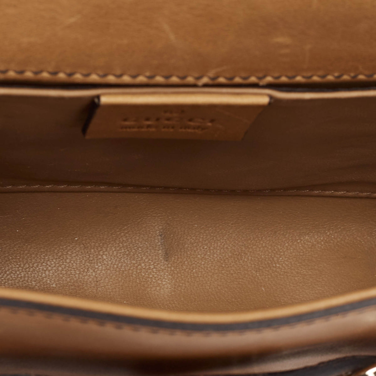 GUCCI Brown Leather Emily Chain Crossbody Bag