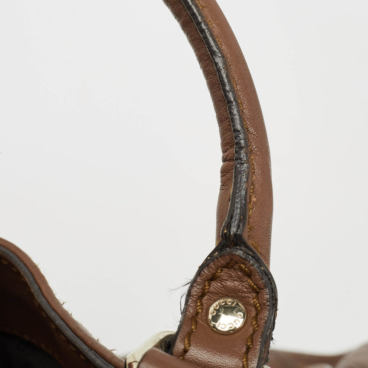 GUCCI Brown ssima Leather Large Sukey Tote