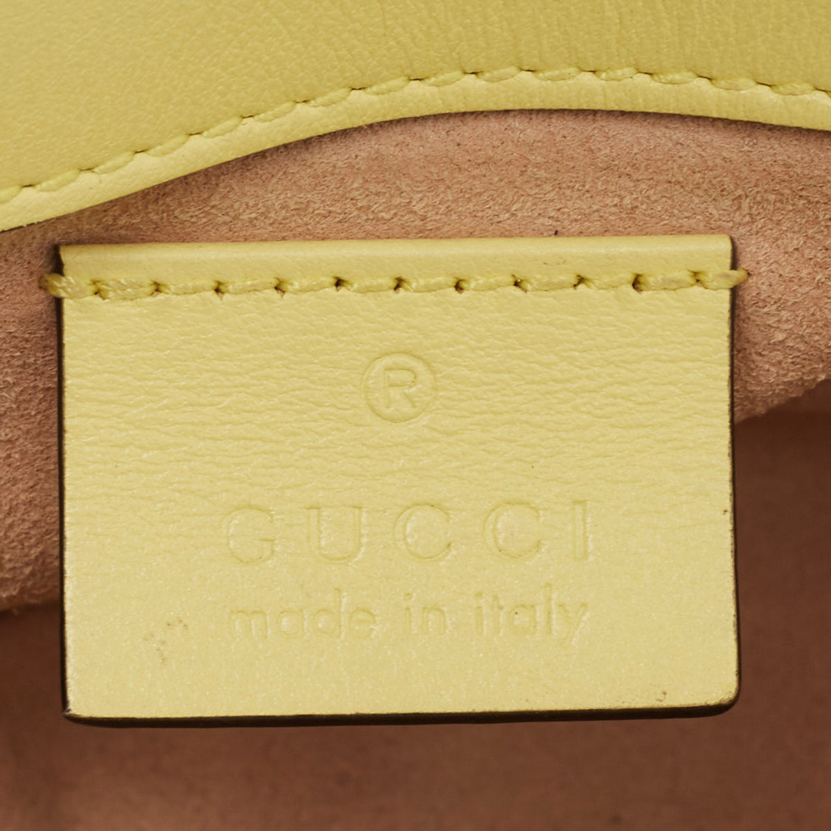 GUCCI Yellow Matelasse Leather Super Mini GG Marmont Shoulder Bag