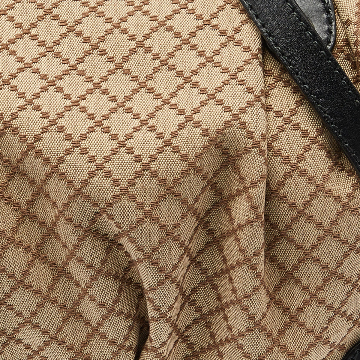 GUCCI Black/Beige Diamond Canvas and Leather Medium Sukey Tote